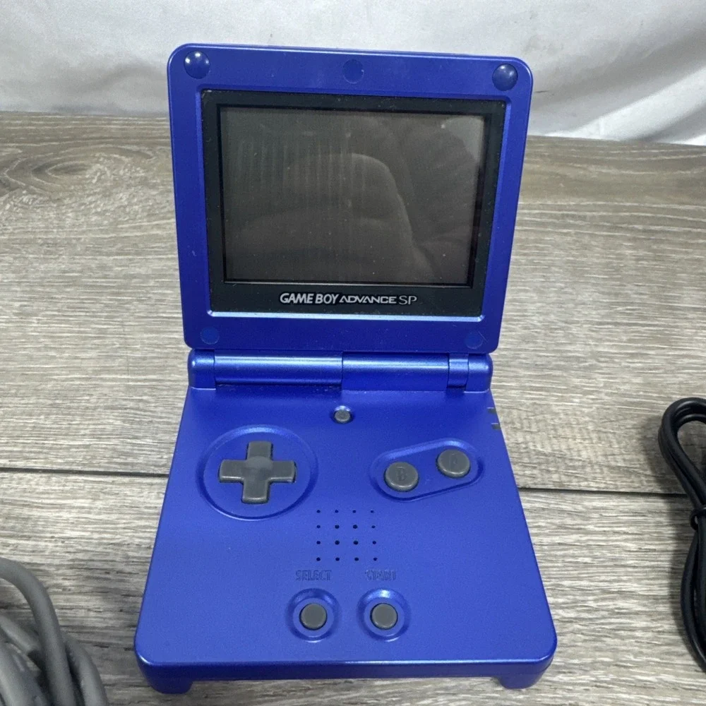 Nintendo Gameboy Advance GBA SP Console AGS-001 Blue Tested New Battery Cables - Picture 2 of 12